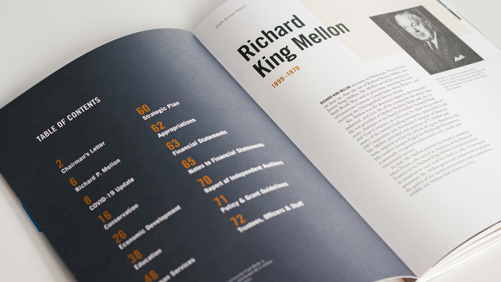 Richard King Mellon Foundation 2020 Annual Report inside spread