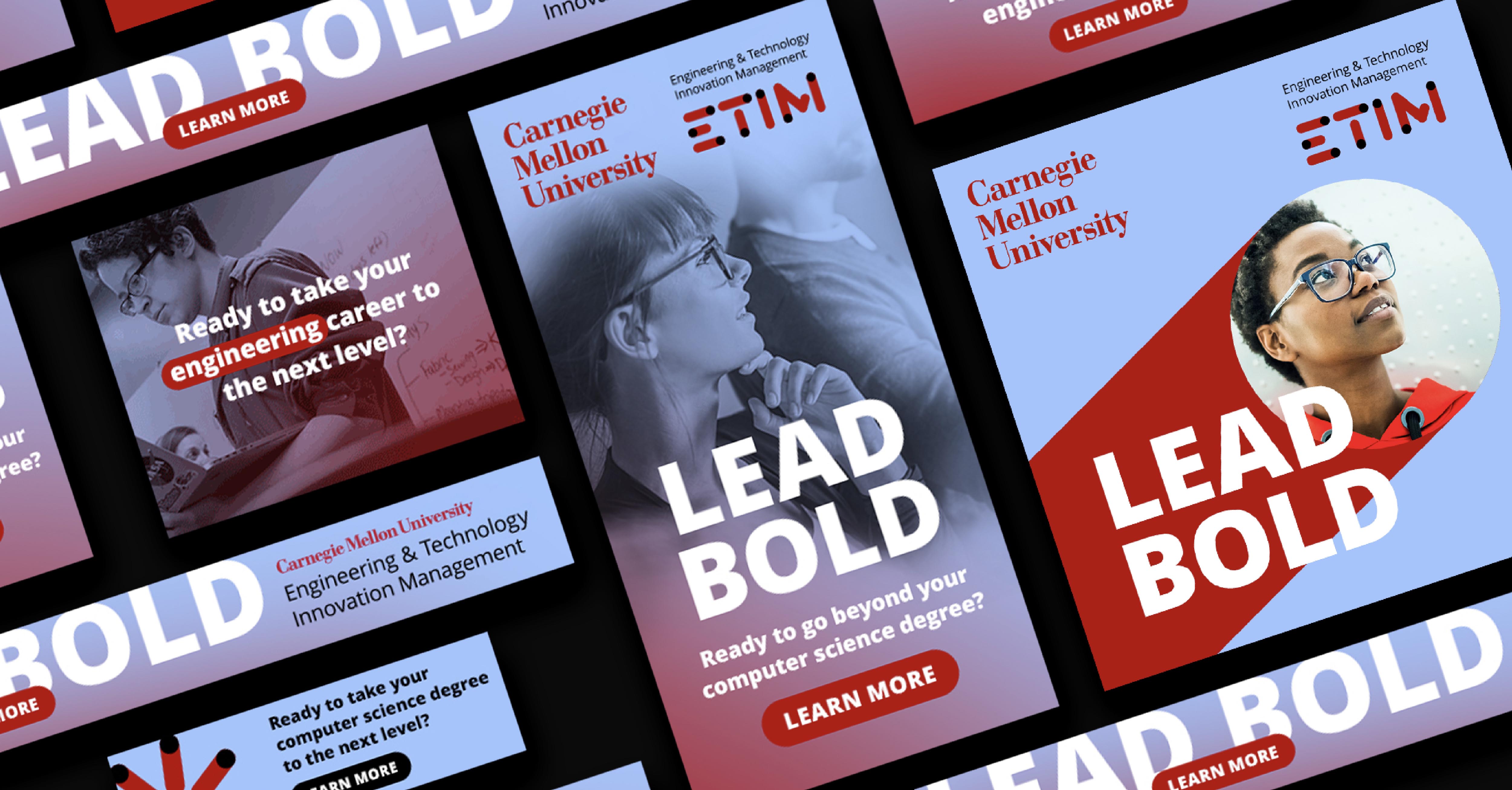 Social media content from the digital marketing campaign for CMU ETIM