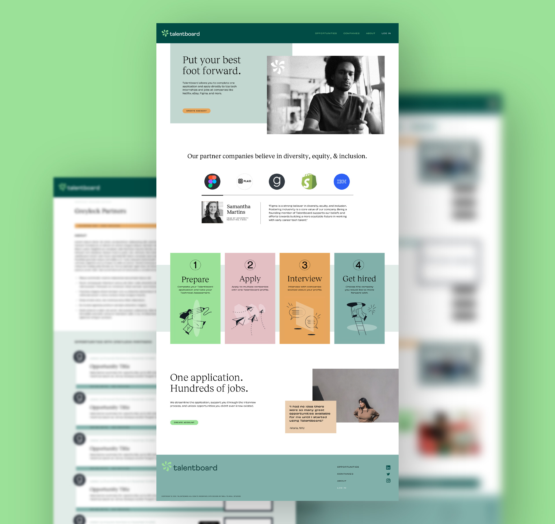 Talentboard app screens