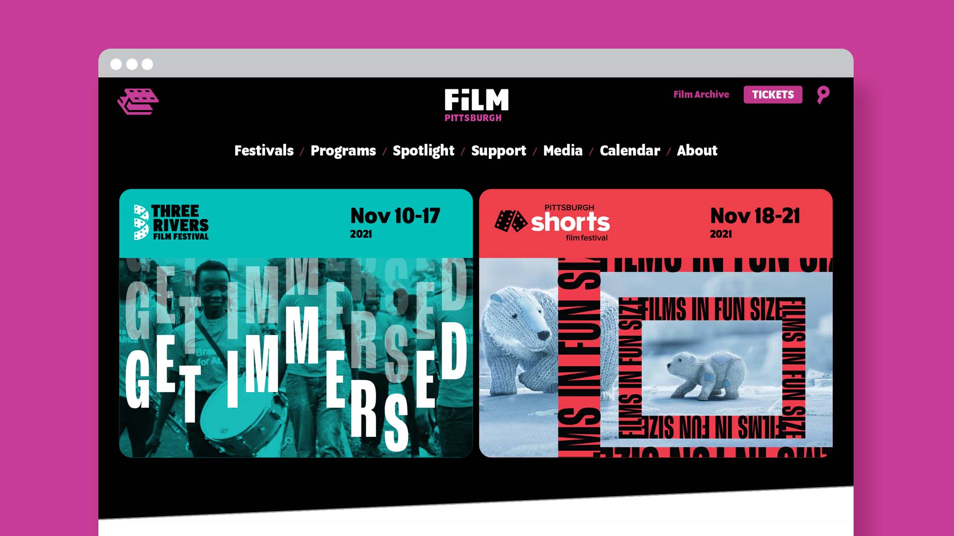 The Film Pittsburgh website is a critical communication tool, with a custom integration with eventive.