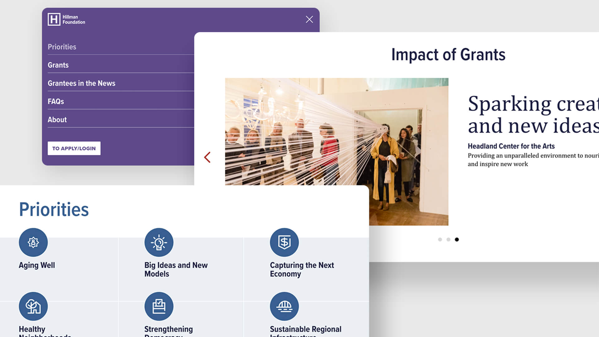 Hillman Family Foundations website interior page views