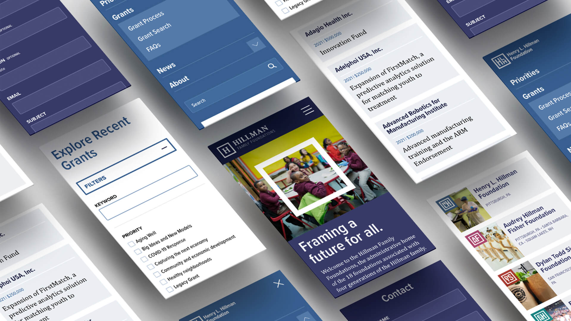 Hillman Family Foundations website mobile view