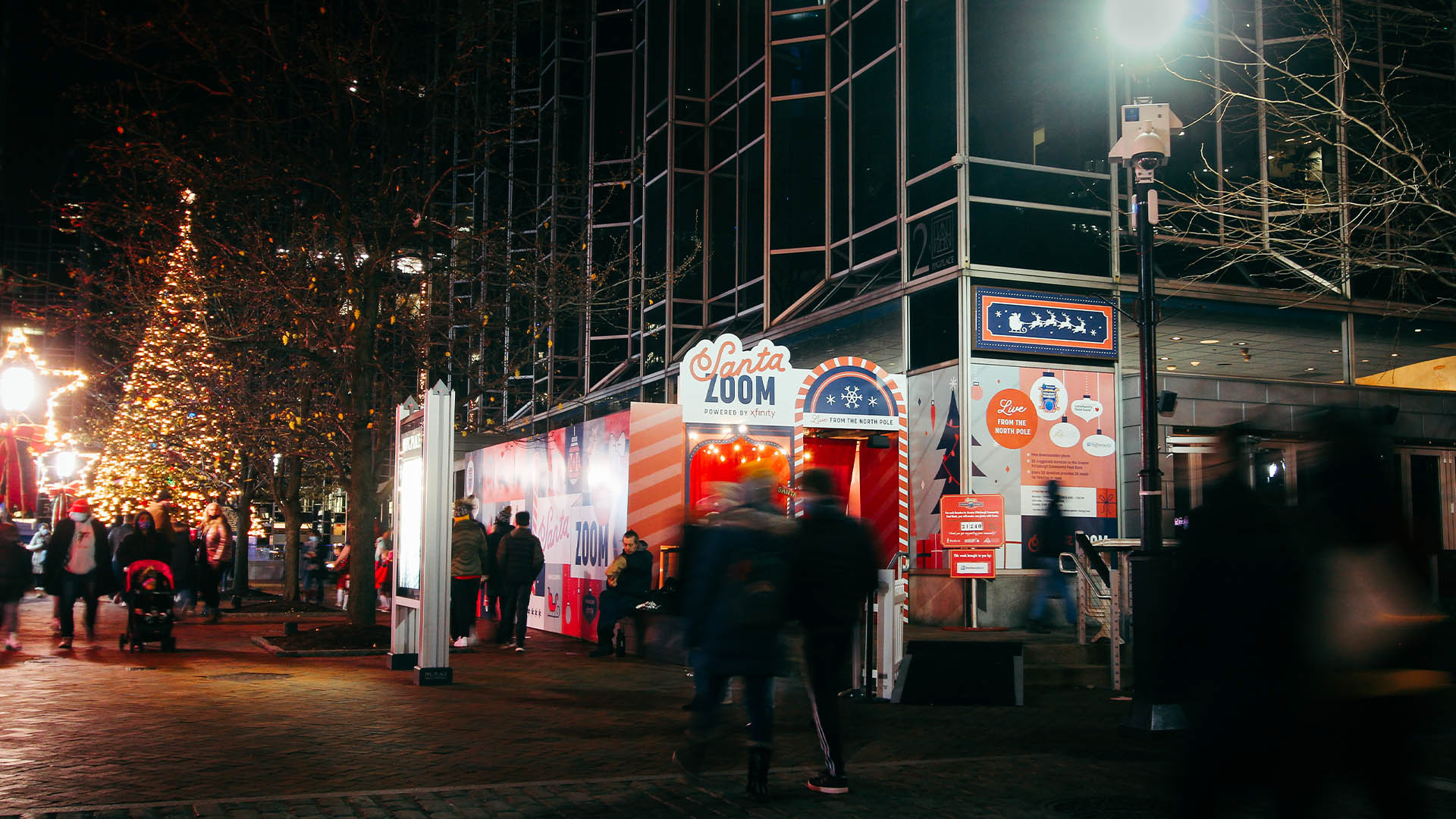 PDP Santa Zoom experience photo at night