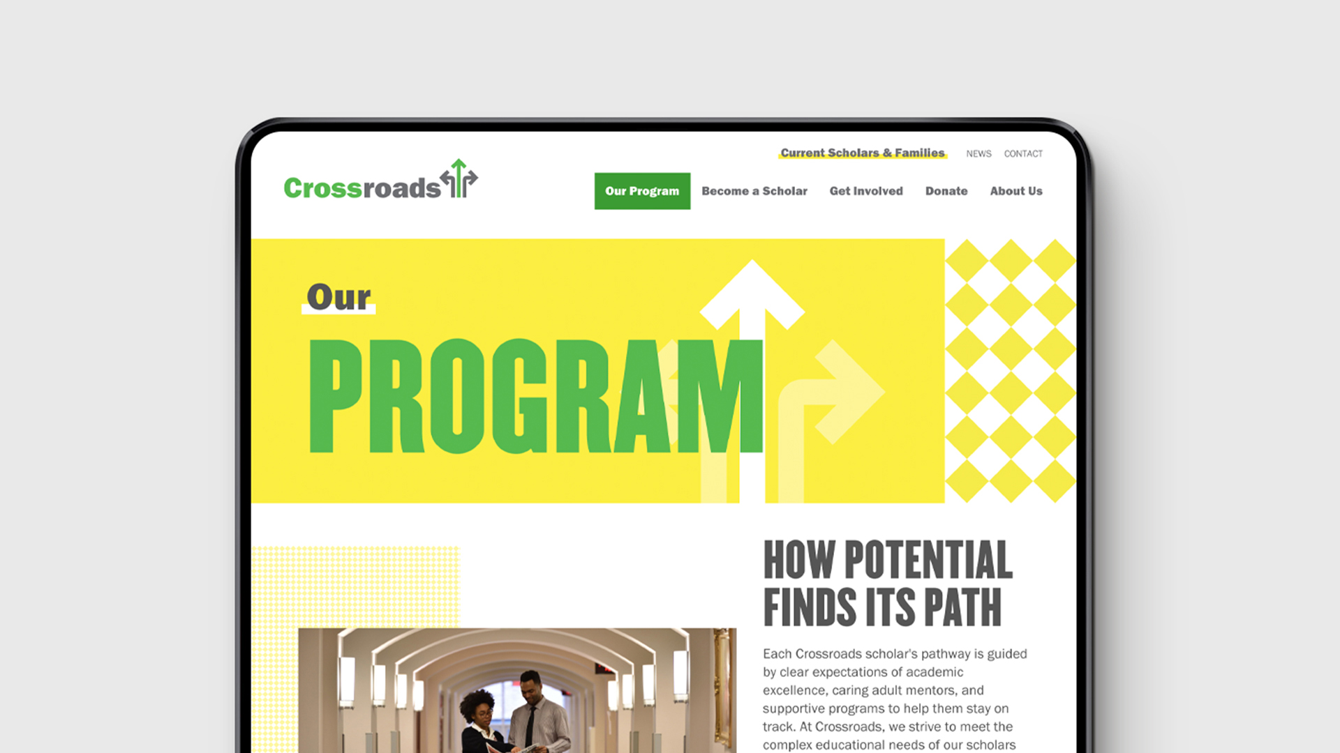 Crossroads tablet experience website