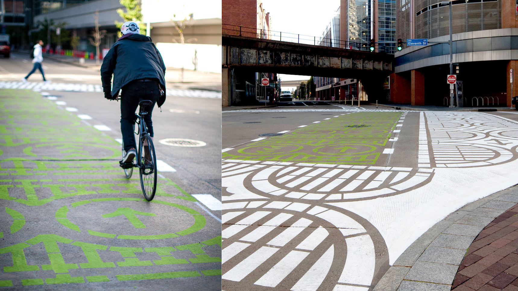 Custom crosswalk design for Pittsburgh photo
