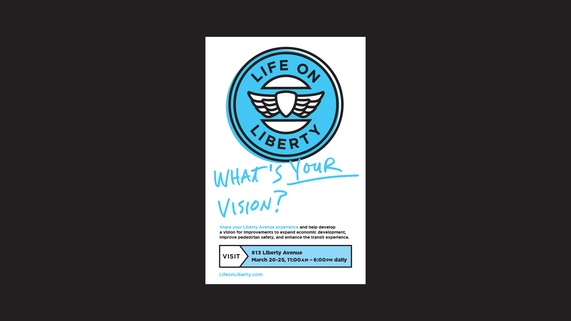 PDP Envision Downtown, Life on Liberty logo and poster