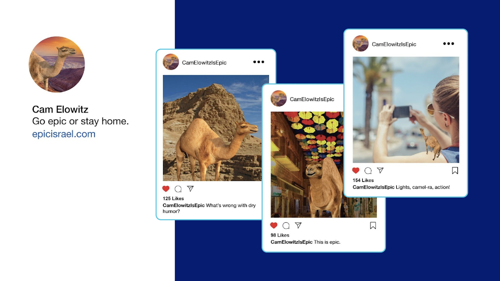 USY EPIC Israel campaign Cam Elowitz augmented reality camel usage