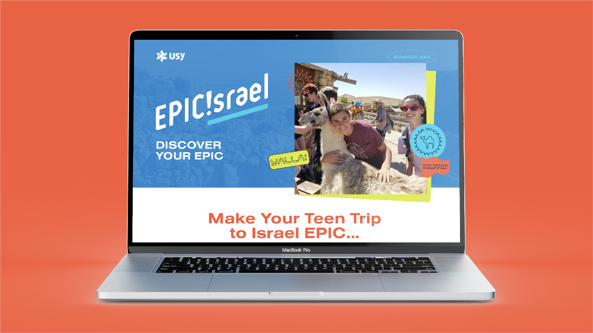USY EPIC Israel campaign website landing page