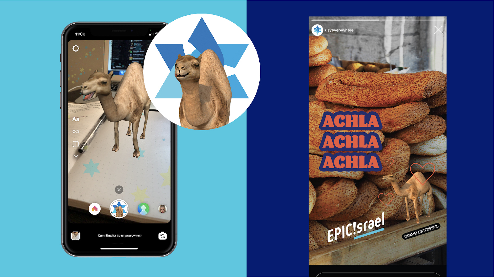 USY EPIC Israel campaign Cam Elowitz augmented reality camel