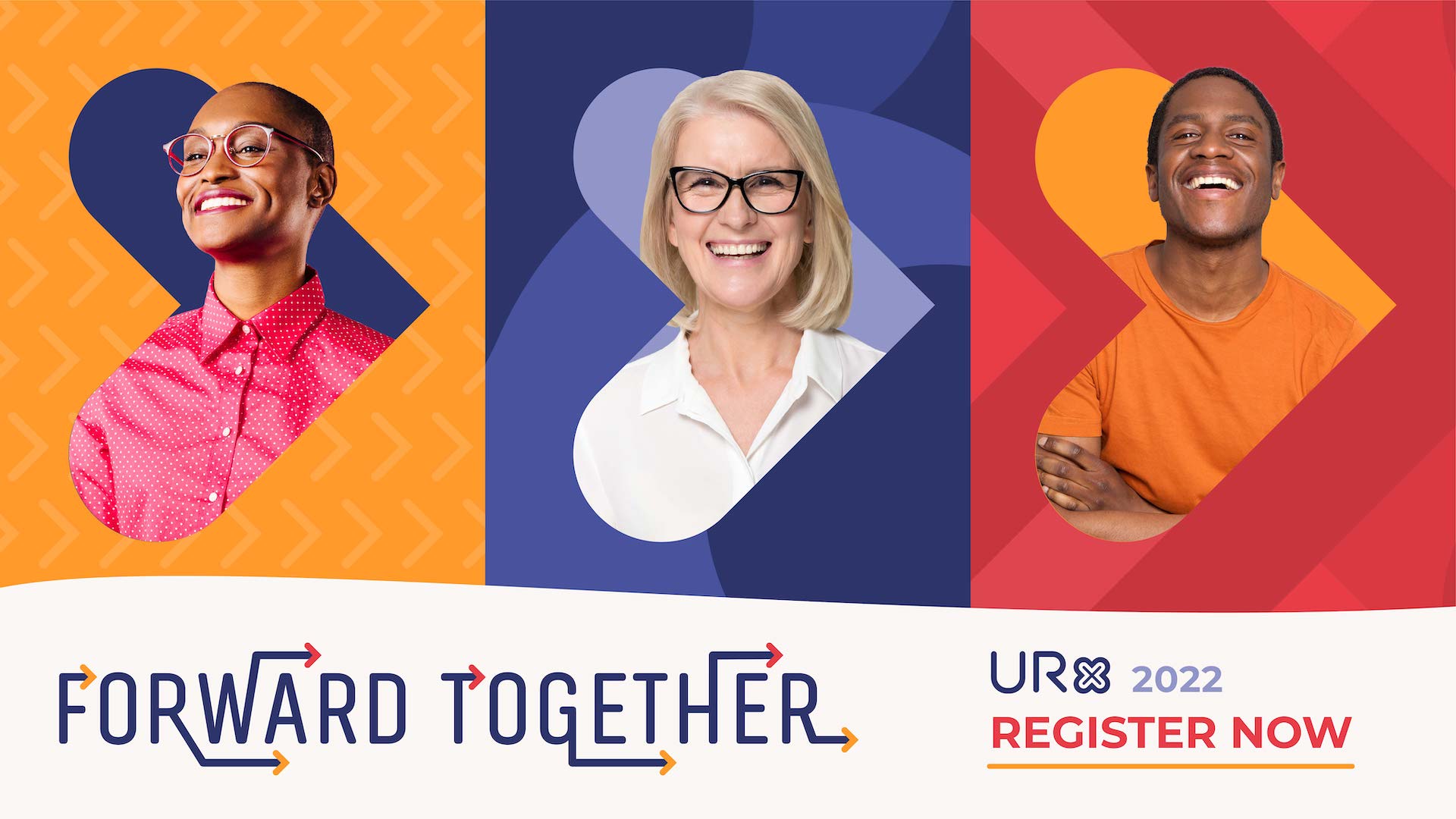 URx 2022 Forward Together brand system sample layouts