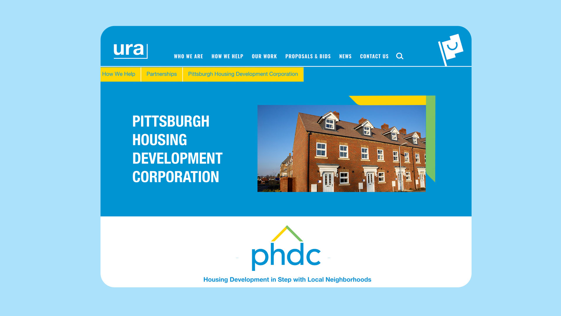 URA's PHDC website landing page