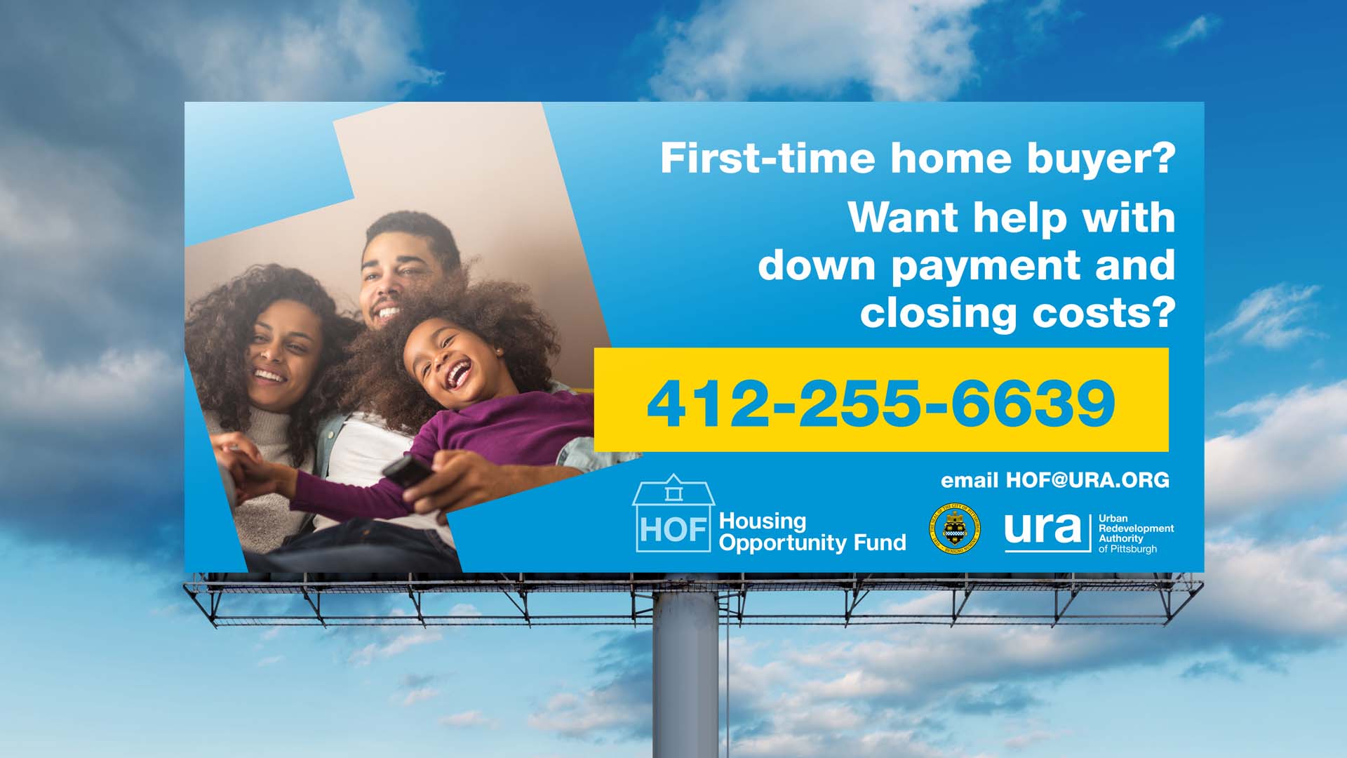 Outdoor billboard advertisement for Housing Opportunity Fund
