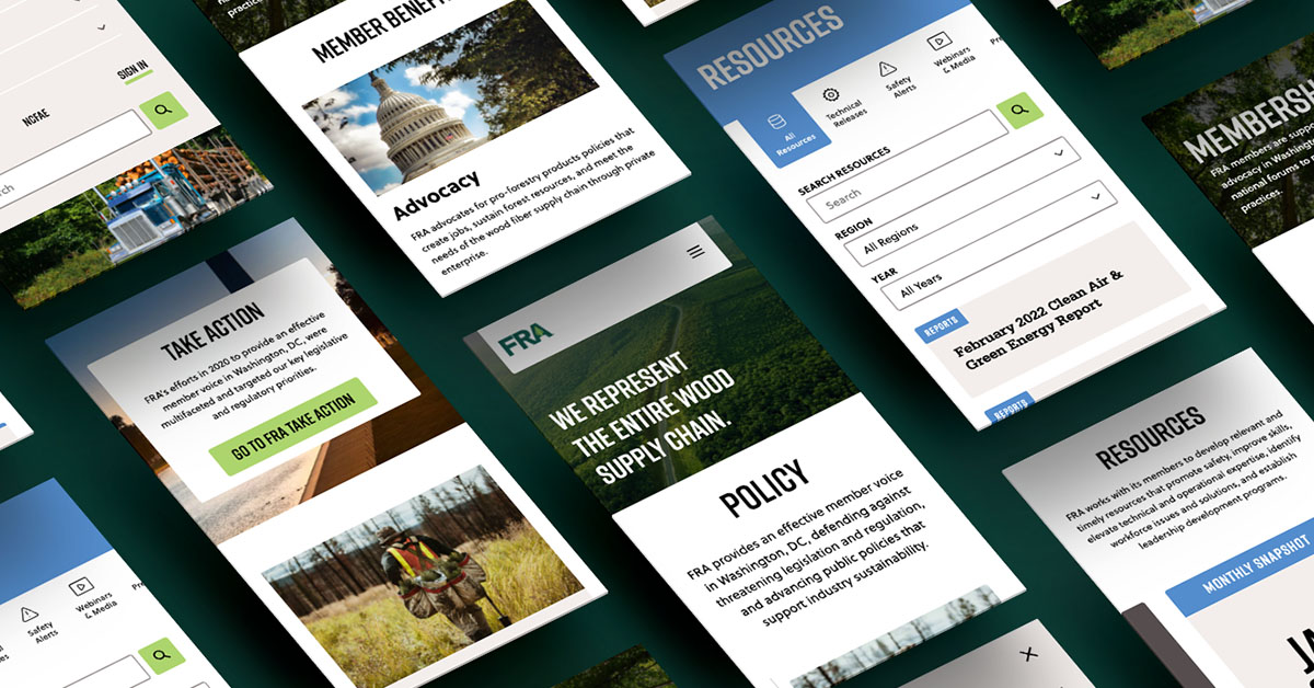 A sampling of the design implemented on mobile screens.