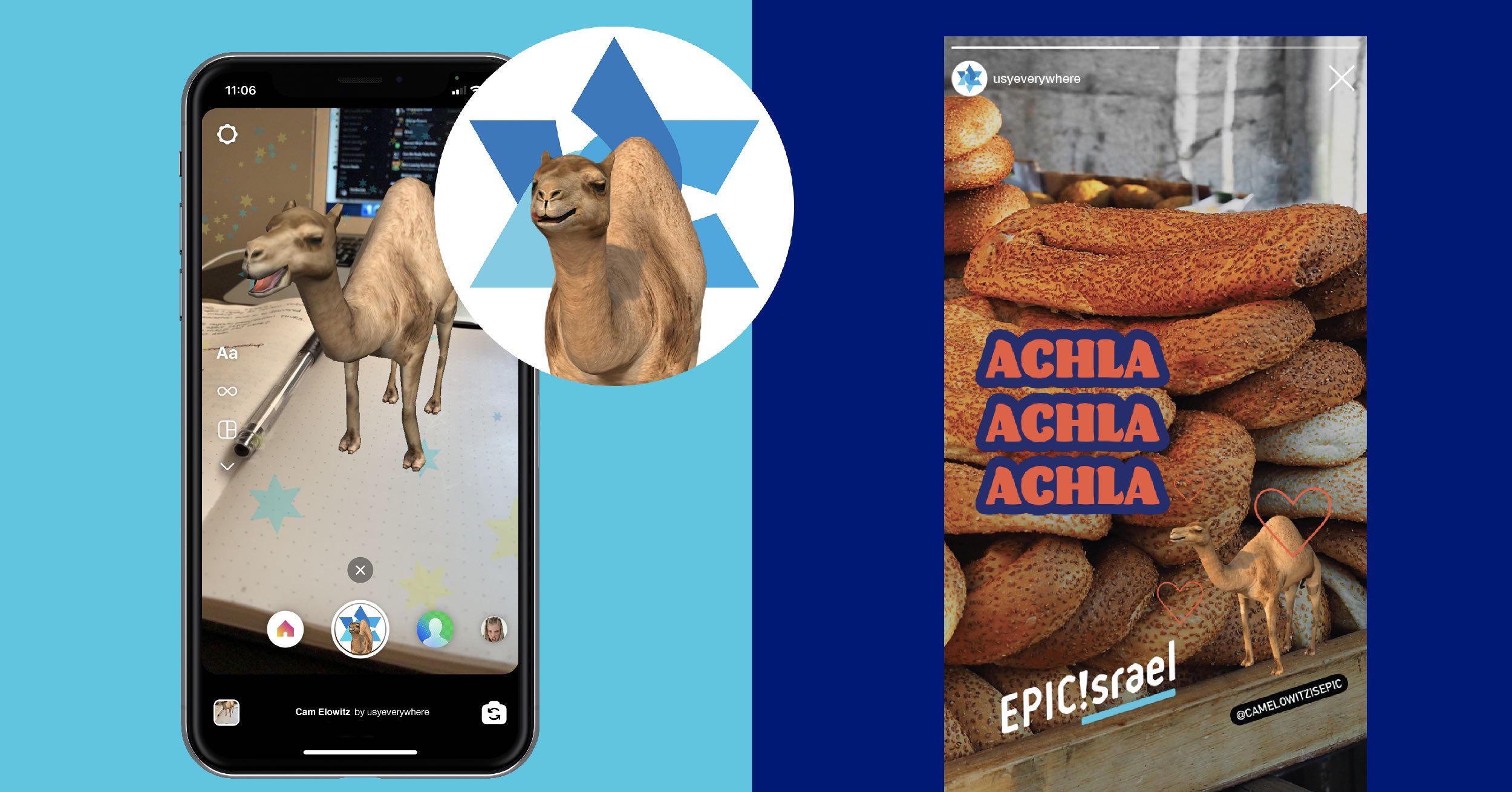 Cam Elowitz, the augmented reality camel was created to support user generated content opportunities.