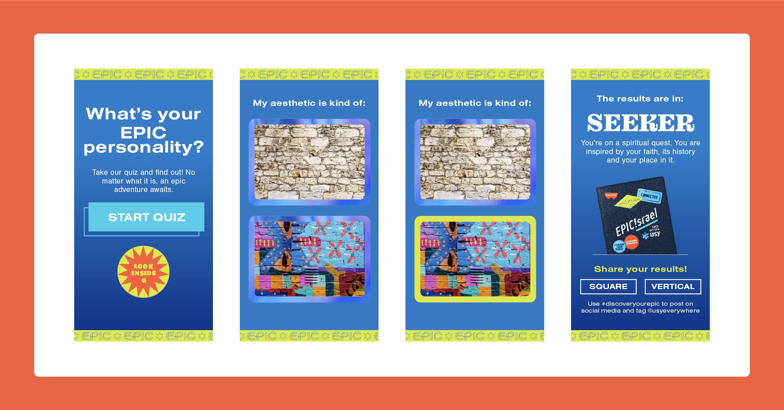 The EPIC Israel quiz helps potential travelers connect with the trip that best fits their personality.