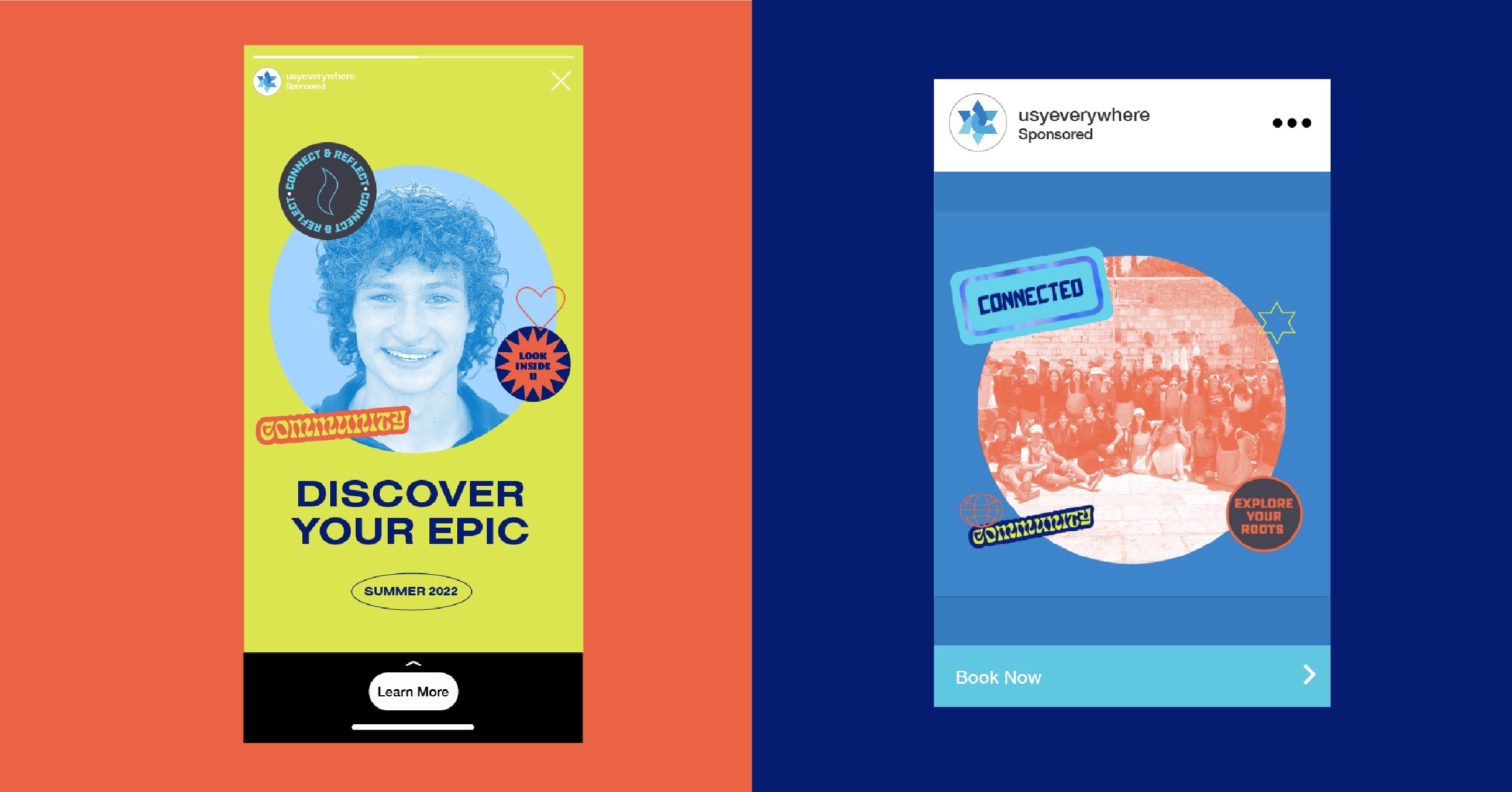 Sample creative assets that were deployed in the digital marketing campaign for USY.