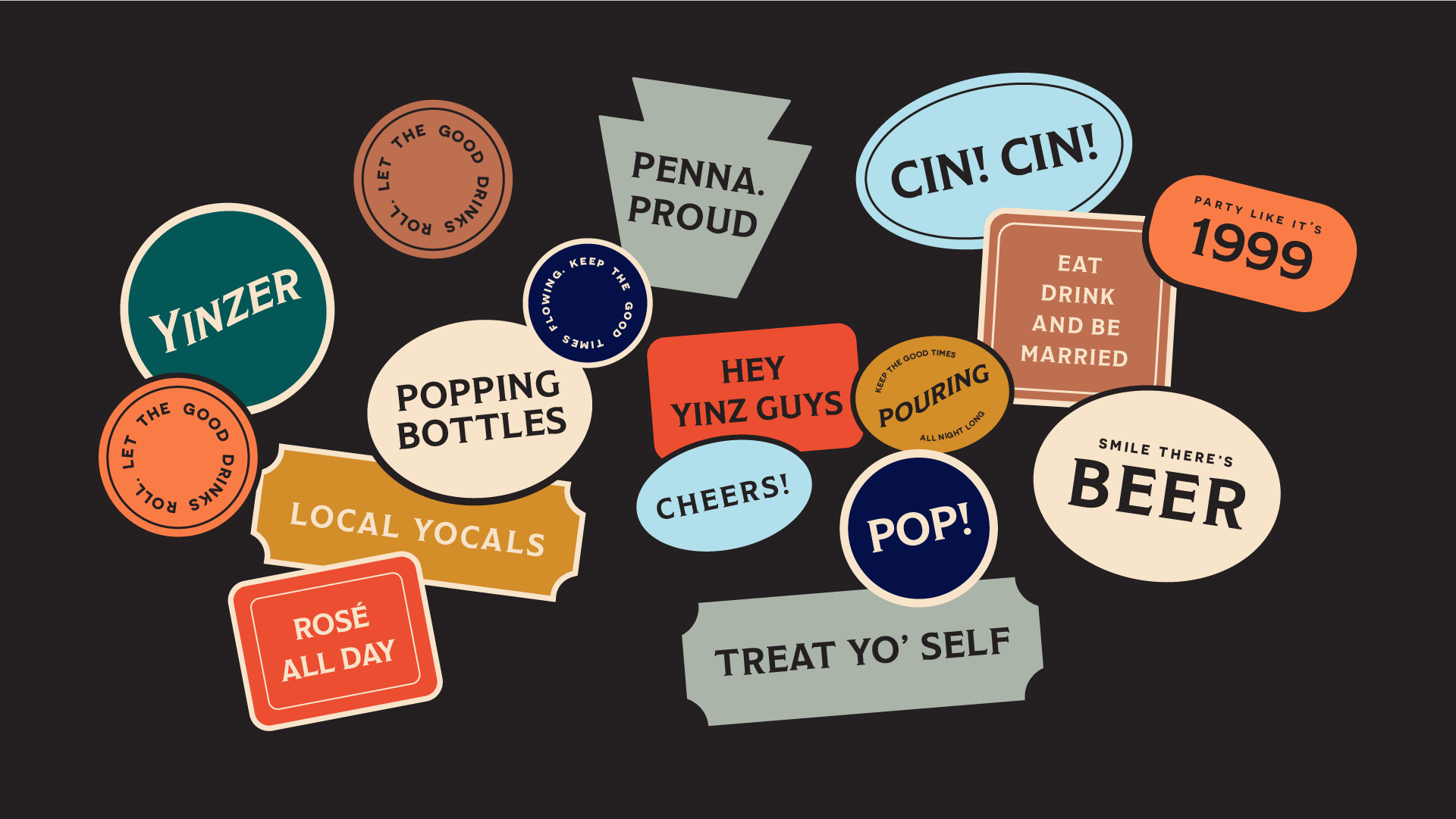 Pittsburgh Mobile Bars brand stickers