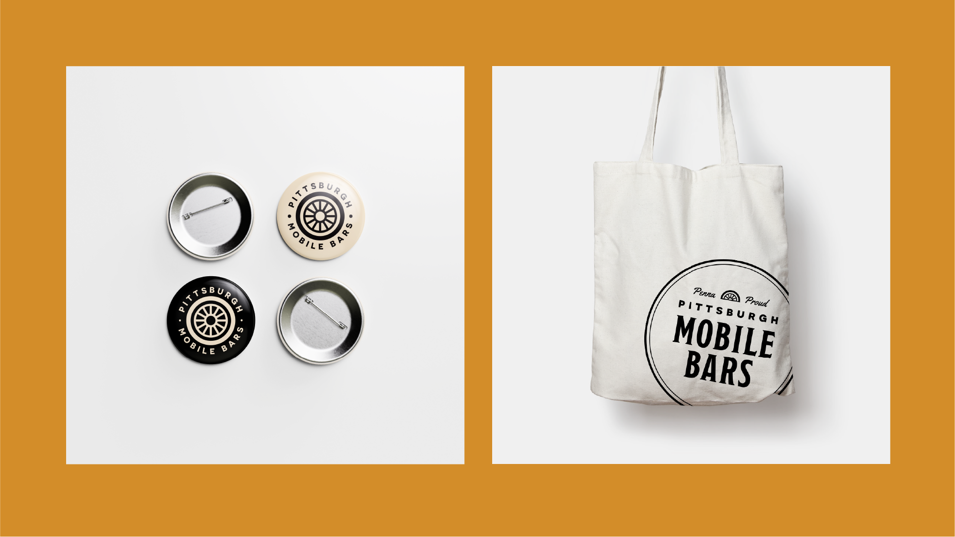 Pittsburgh Mobile Bars tote buttons