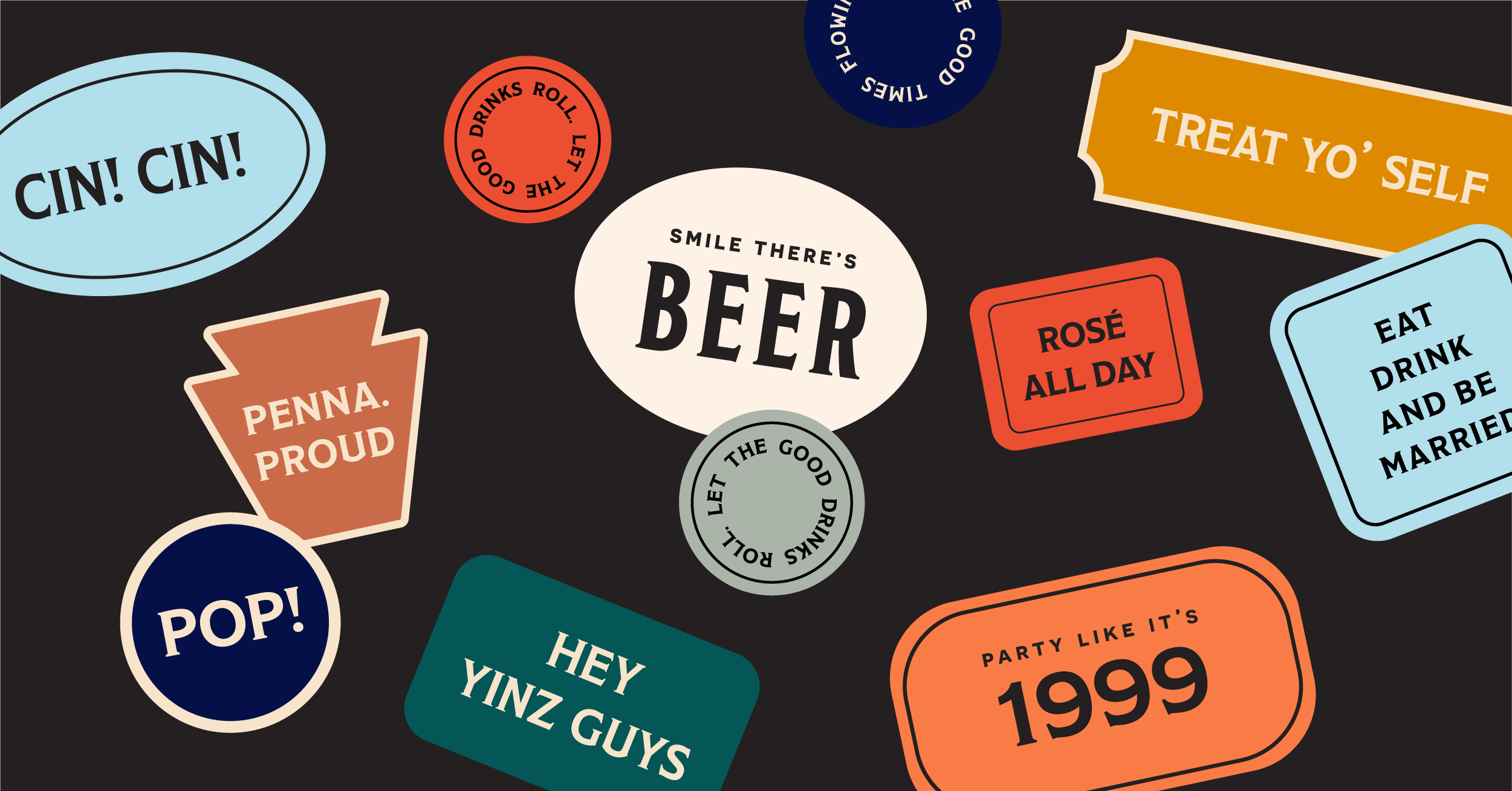 The customized set of graphic elements that are leveraged online as IG stickers.