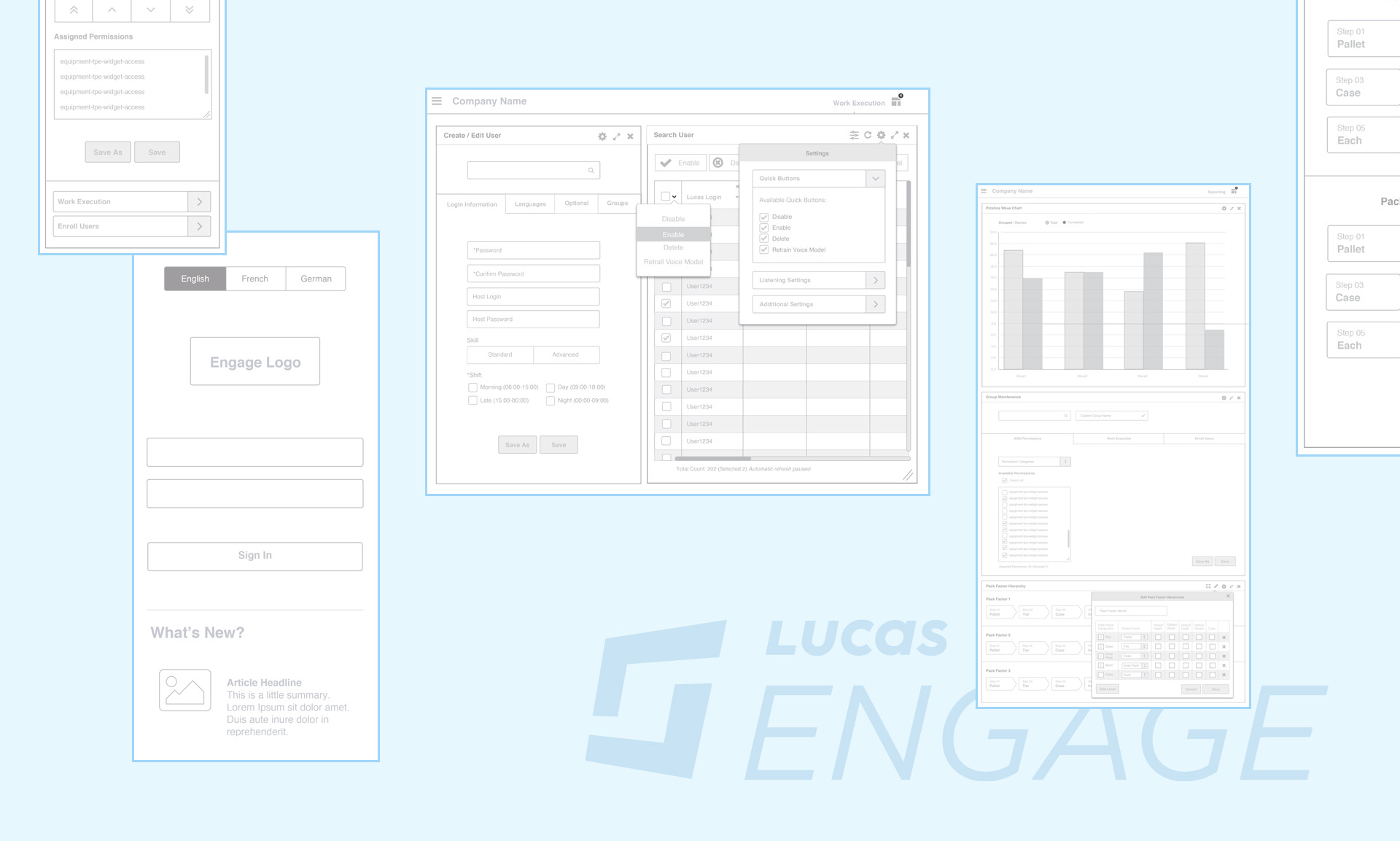 UX artifacts from the Engage redesign.