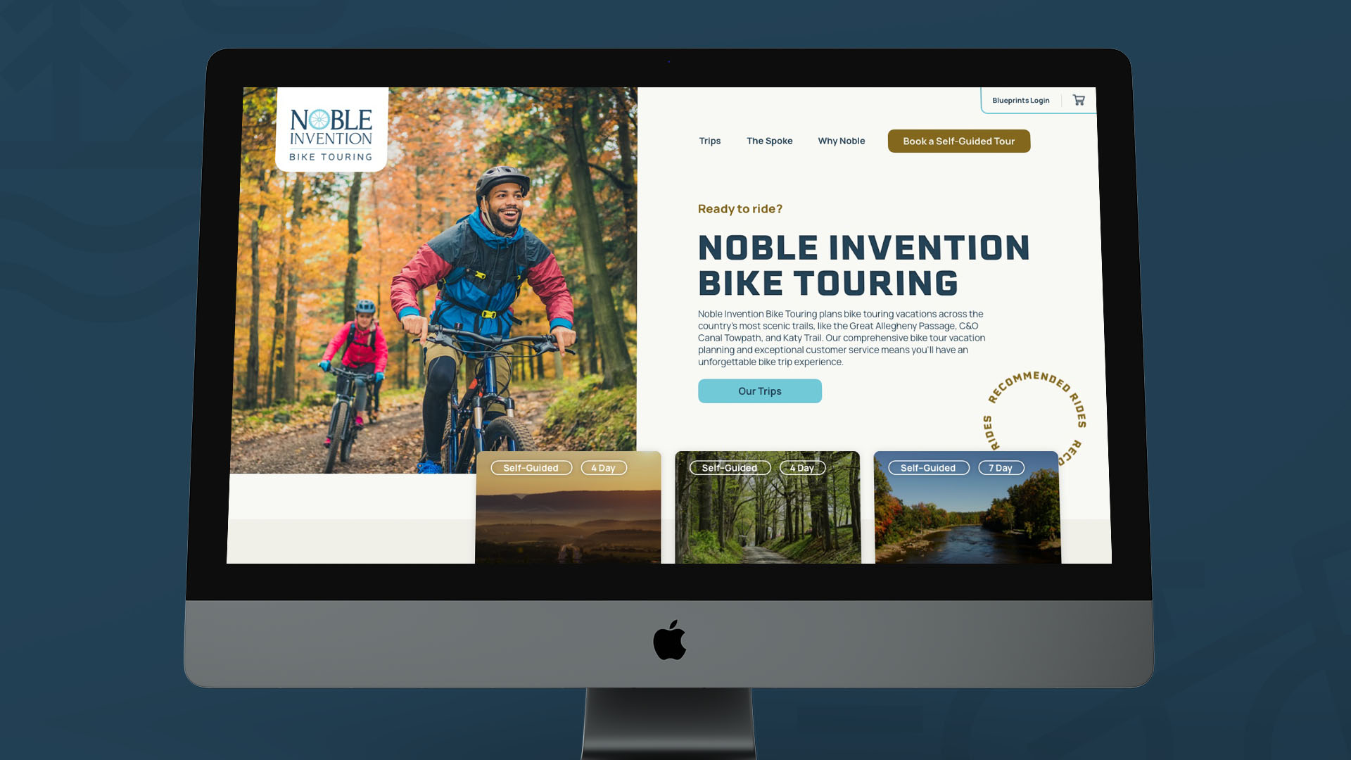 Noble Invention Bike Touring website home page