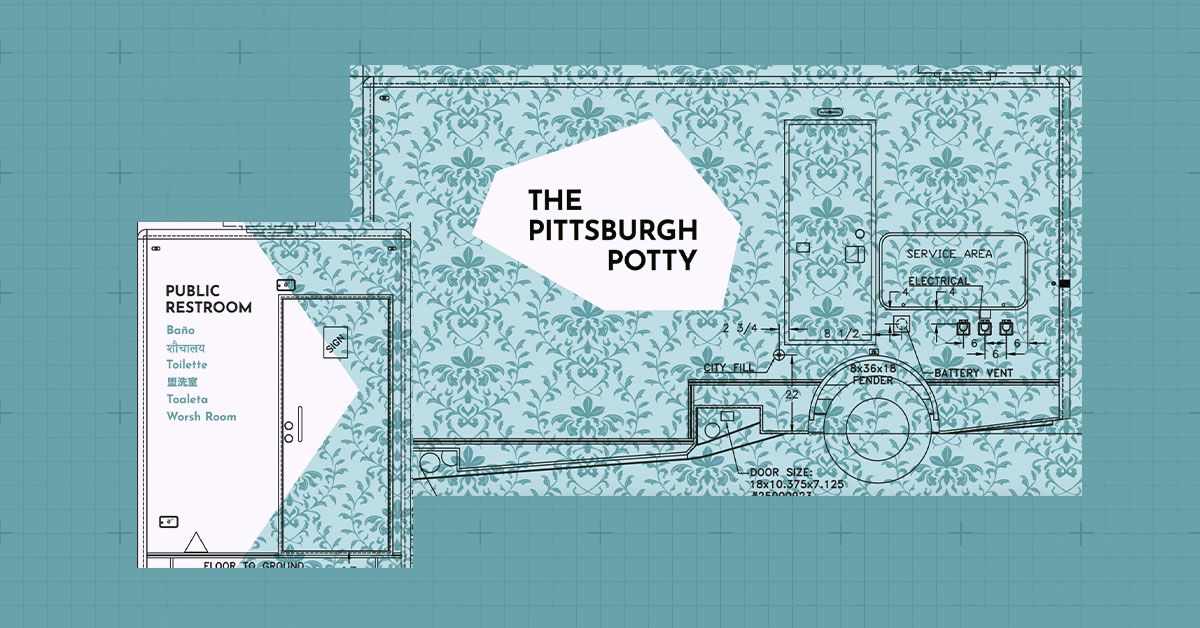 Rendering of branded Pittsburgh Potty Public Restroom PDP