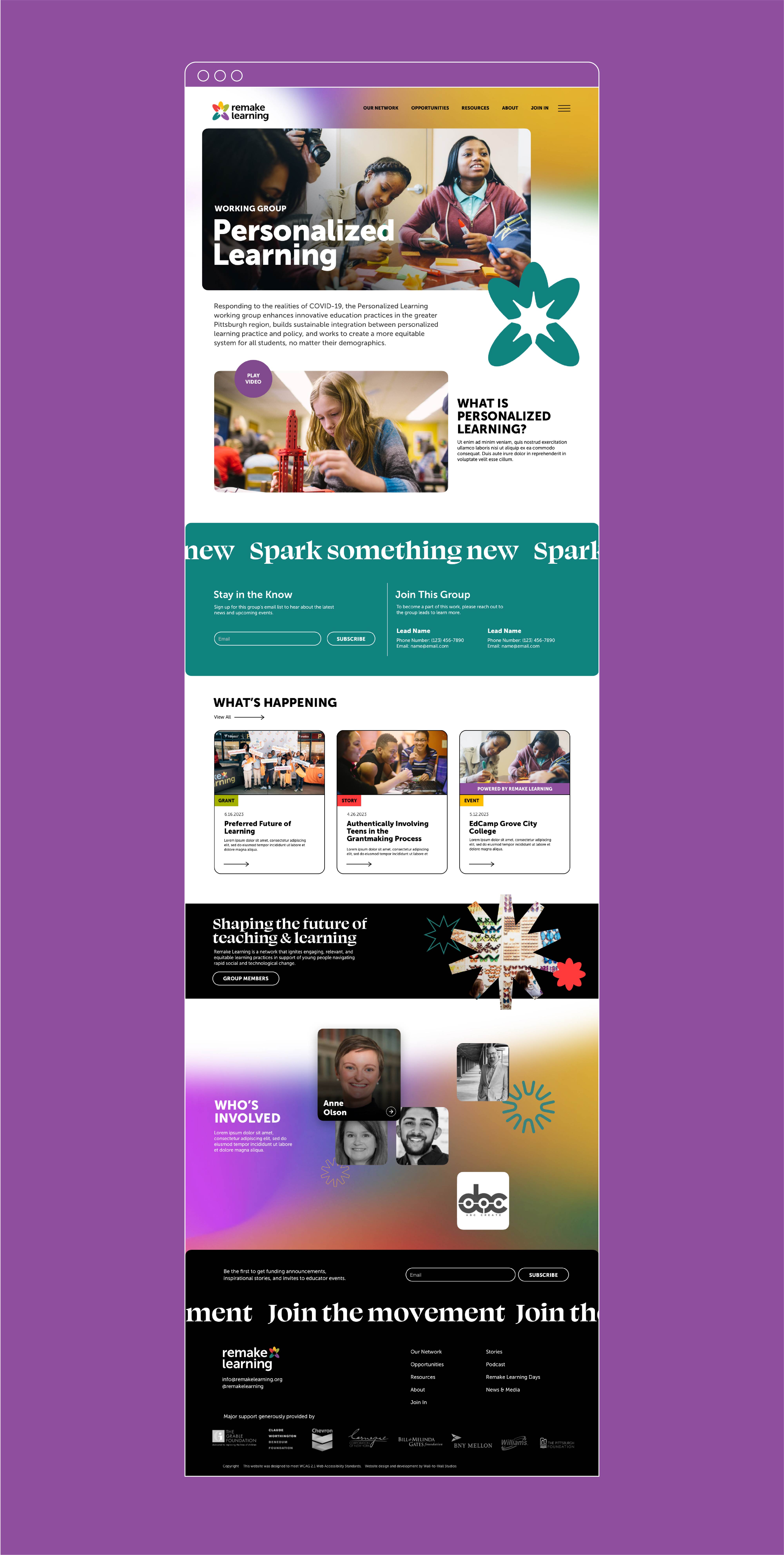 Remake Learning website full layout experience