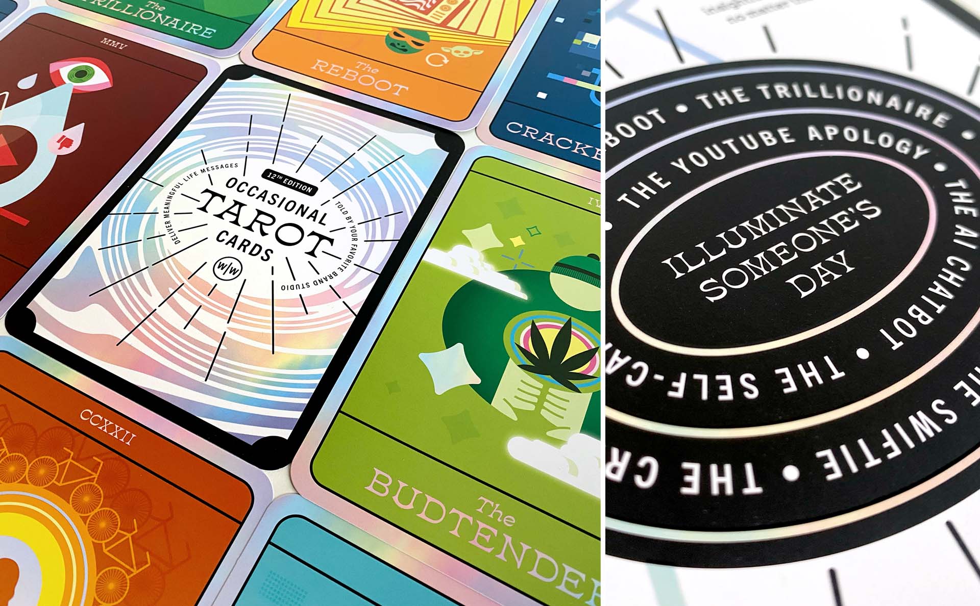 Several of the card fronts.