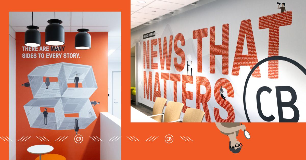 Branded wall graphics for Civil Beat office