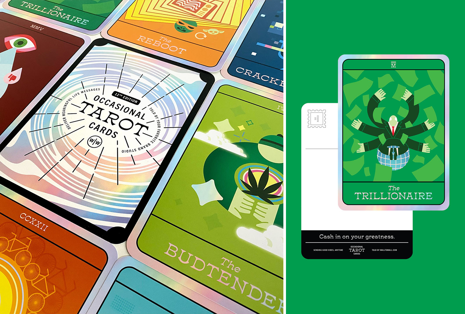 The printed set of the W|W Occasional Tarot Cards won a silver ADDY award.