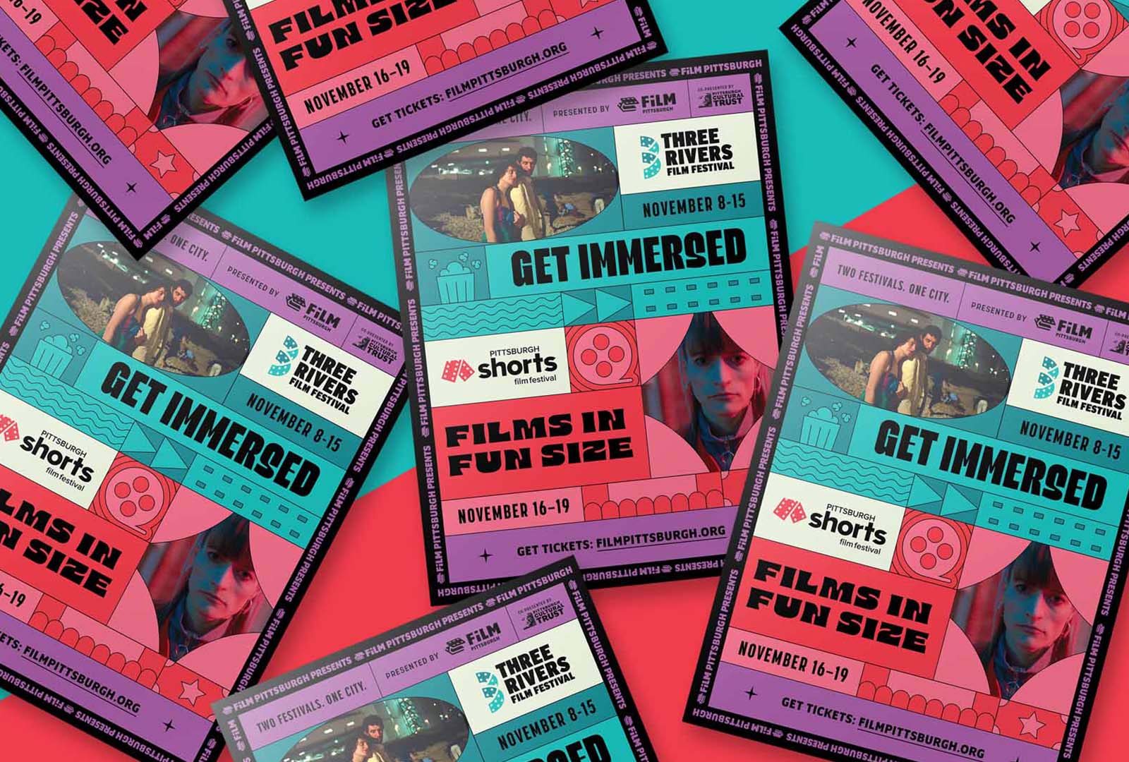 Branded campaign for Film Pittsburgh's 2023 Three Rivers Film Festival and Pittsburgh Shorts was a silver ADDY winner.