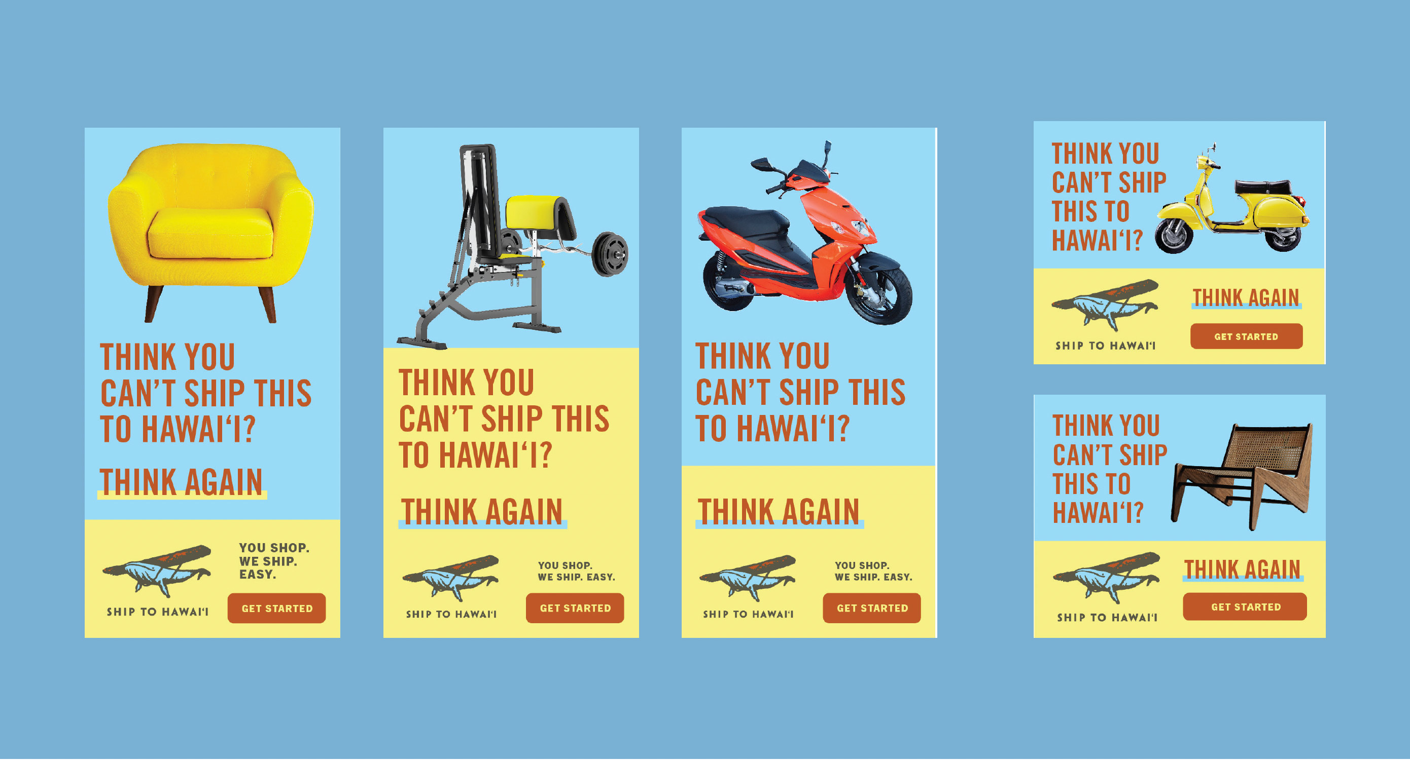 Social media assets from the Ship to Hawaii digital campaign, a gold PELE winner.