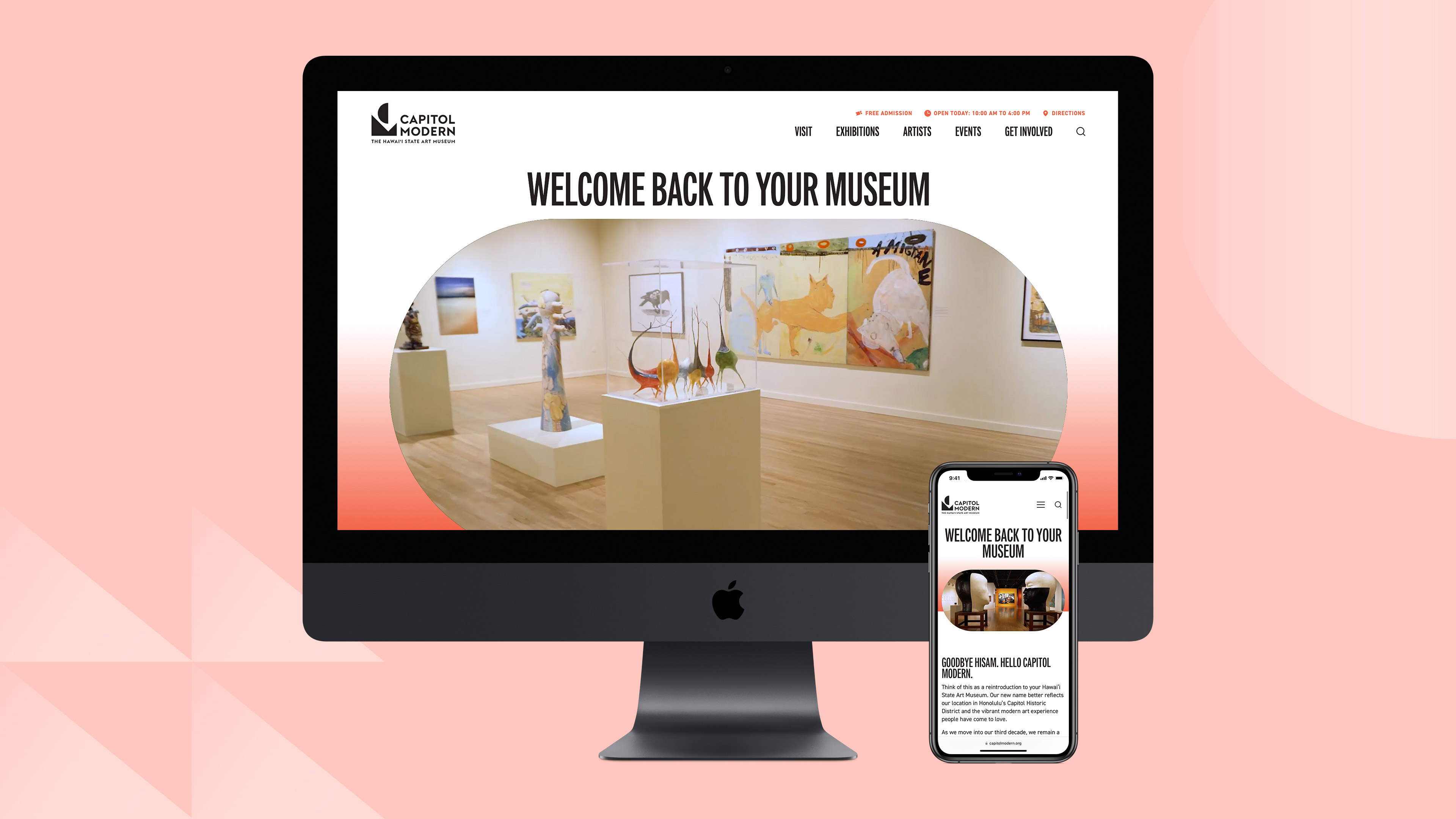 Home page of the Capitol Modern website, a gold, silver, and bronze PELE winner