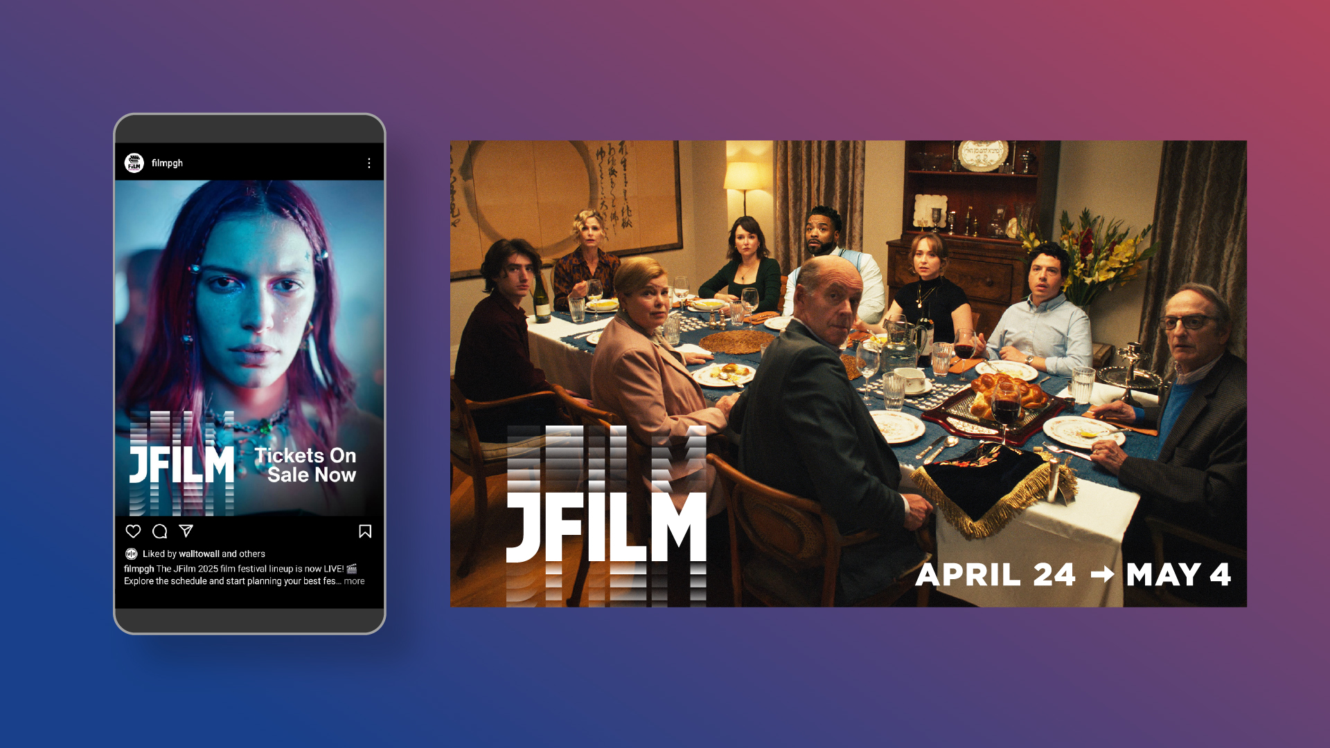JFilm Festival branding, as applied to social media graphics.