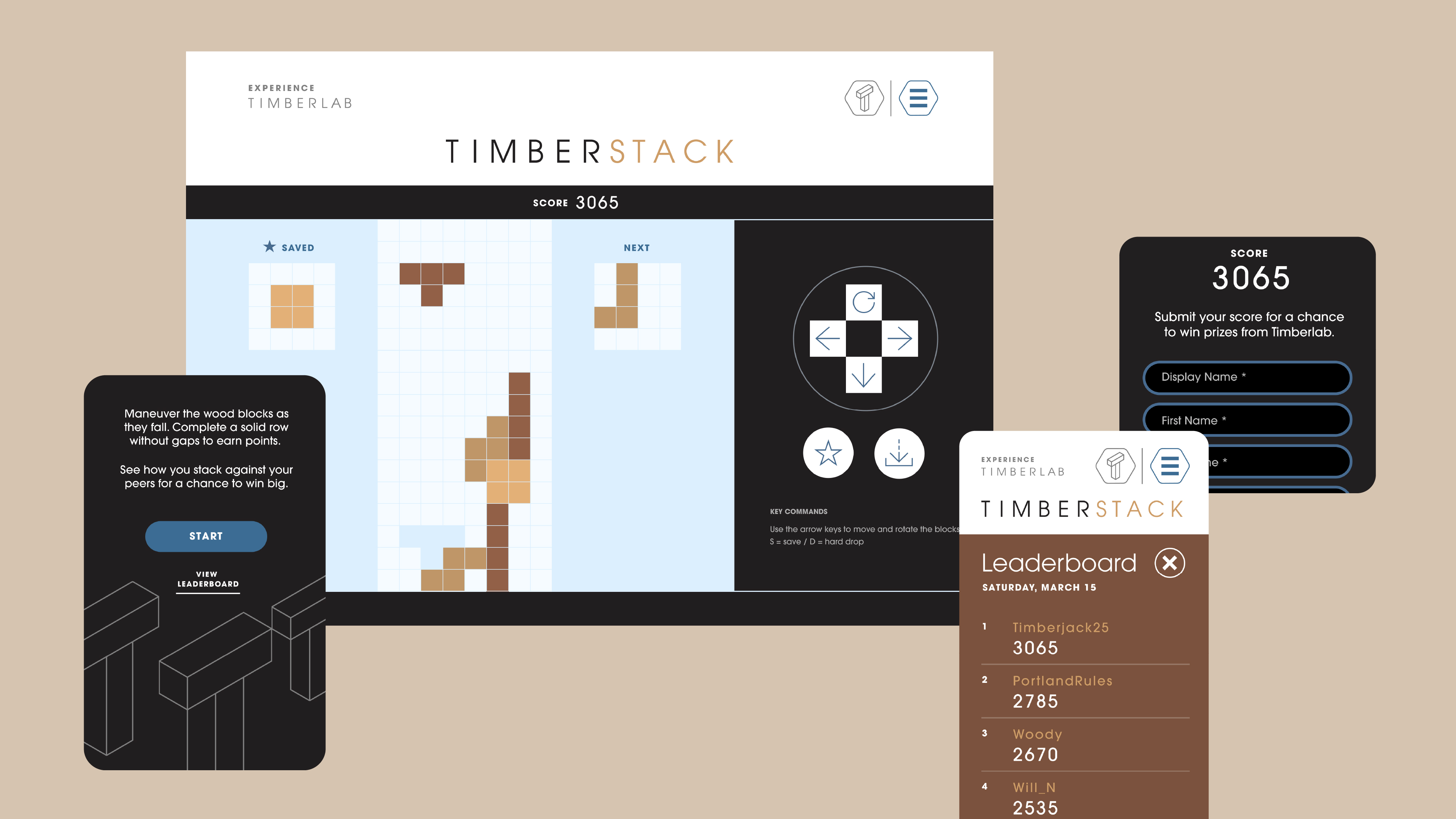 Timberstack is a branded version of Tetris that was integrated into the IMTC 2025 experience.