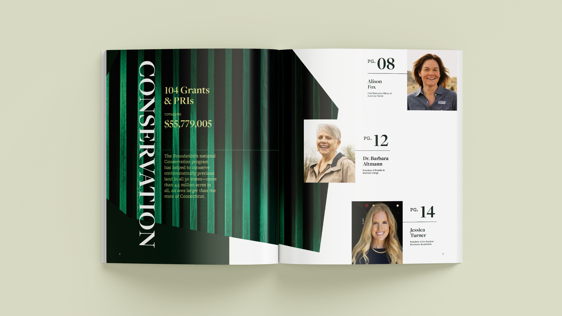 Introductory spread to the Conservation section of the 2024 Annual Report.