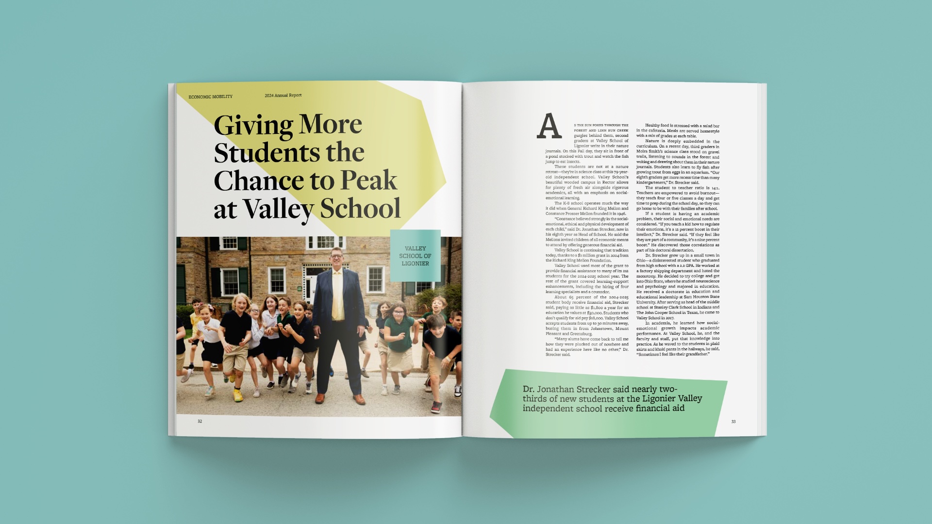 A program at Valley School of Ligonier is featured in the Economic Mobility section of the Report.