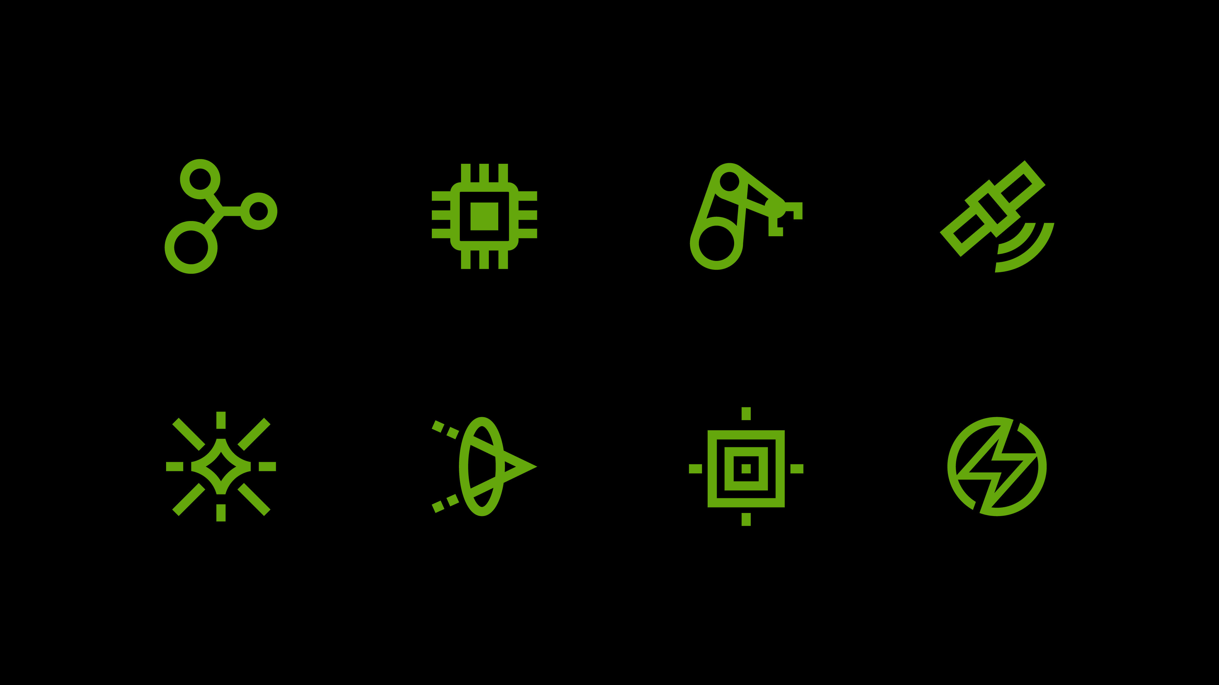 Excelitas custom icons, representing its core technologies and market verticals