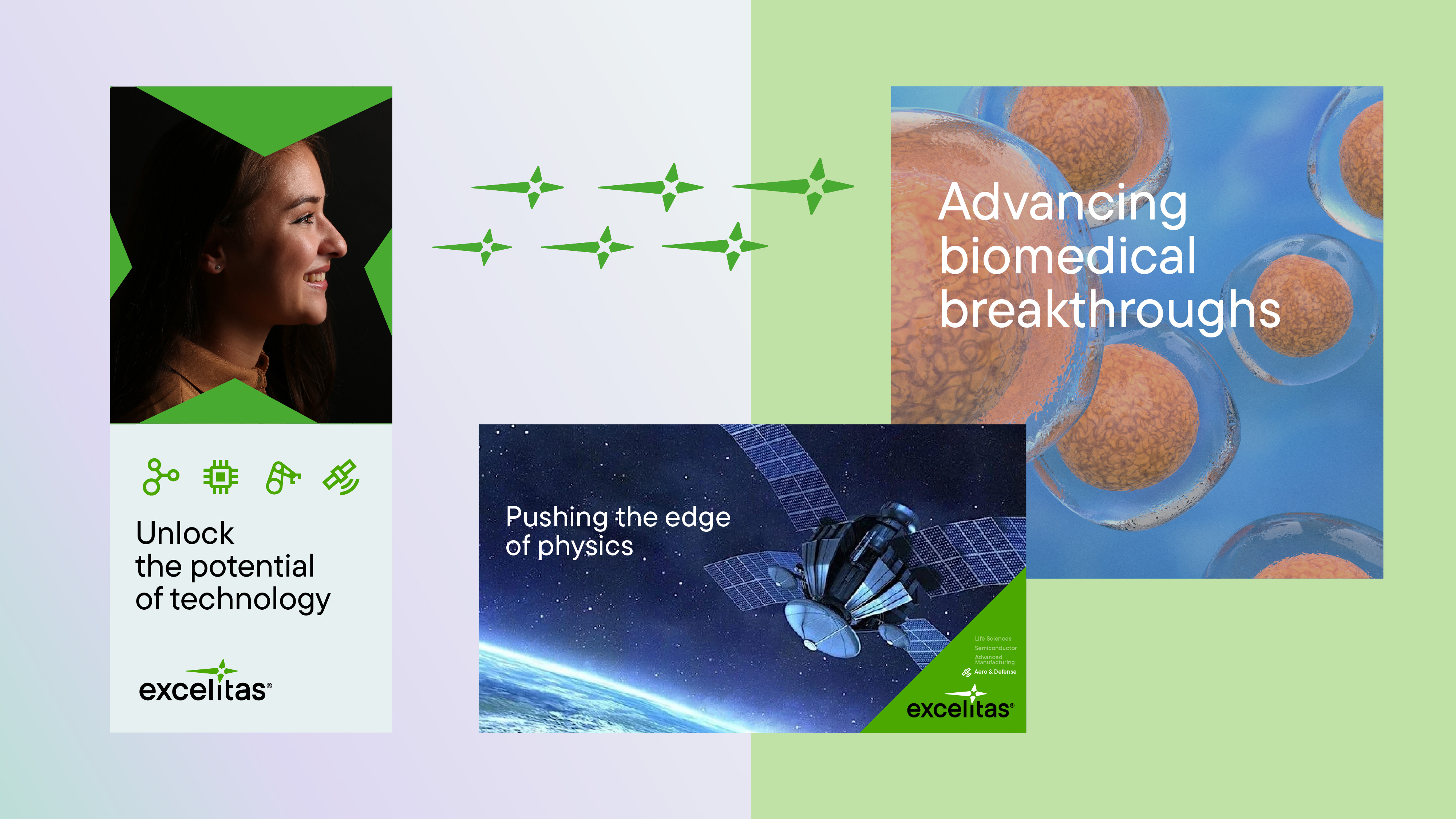 Marketing layouts featuring the parent brand, Excelitas.