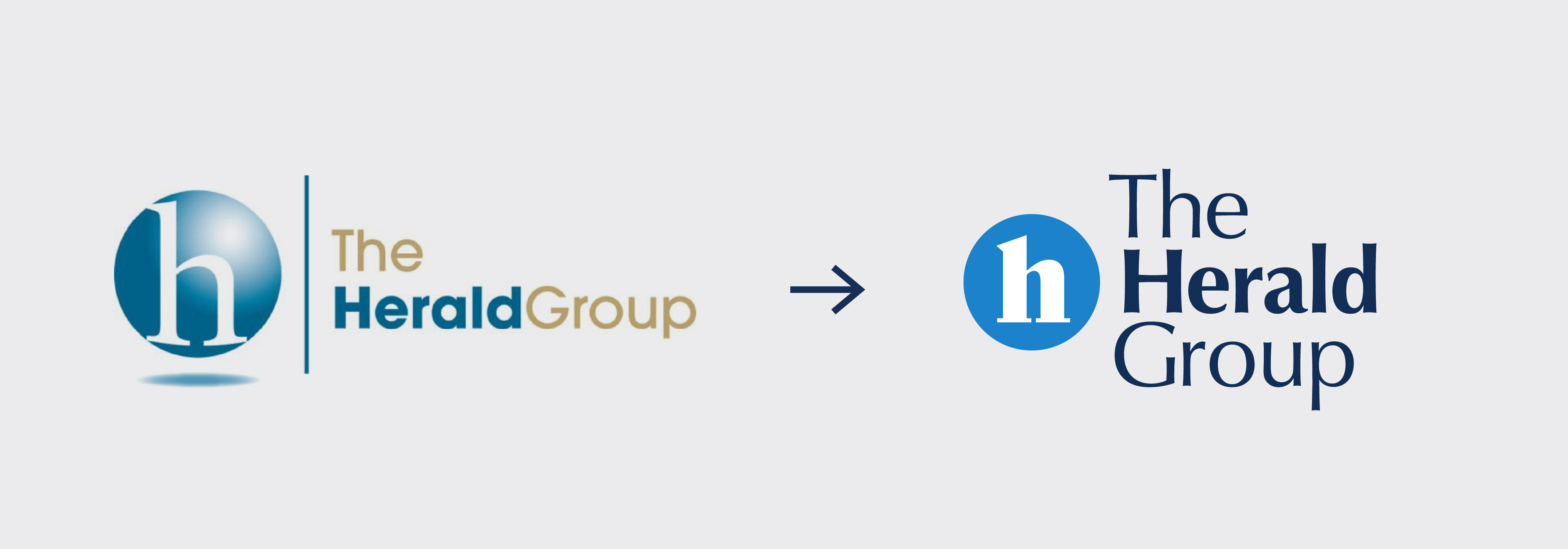 The Herald Group logo transformation