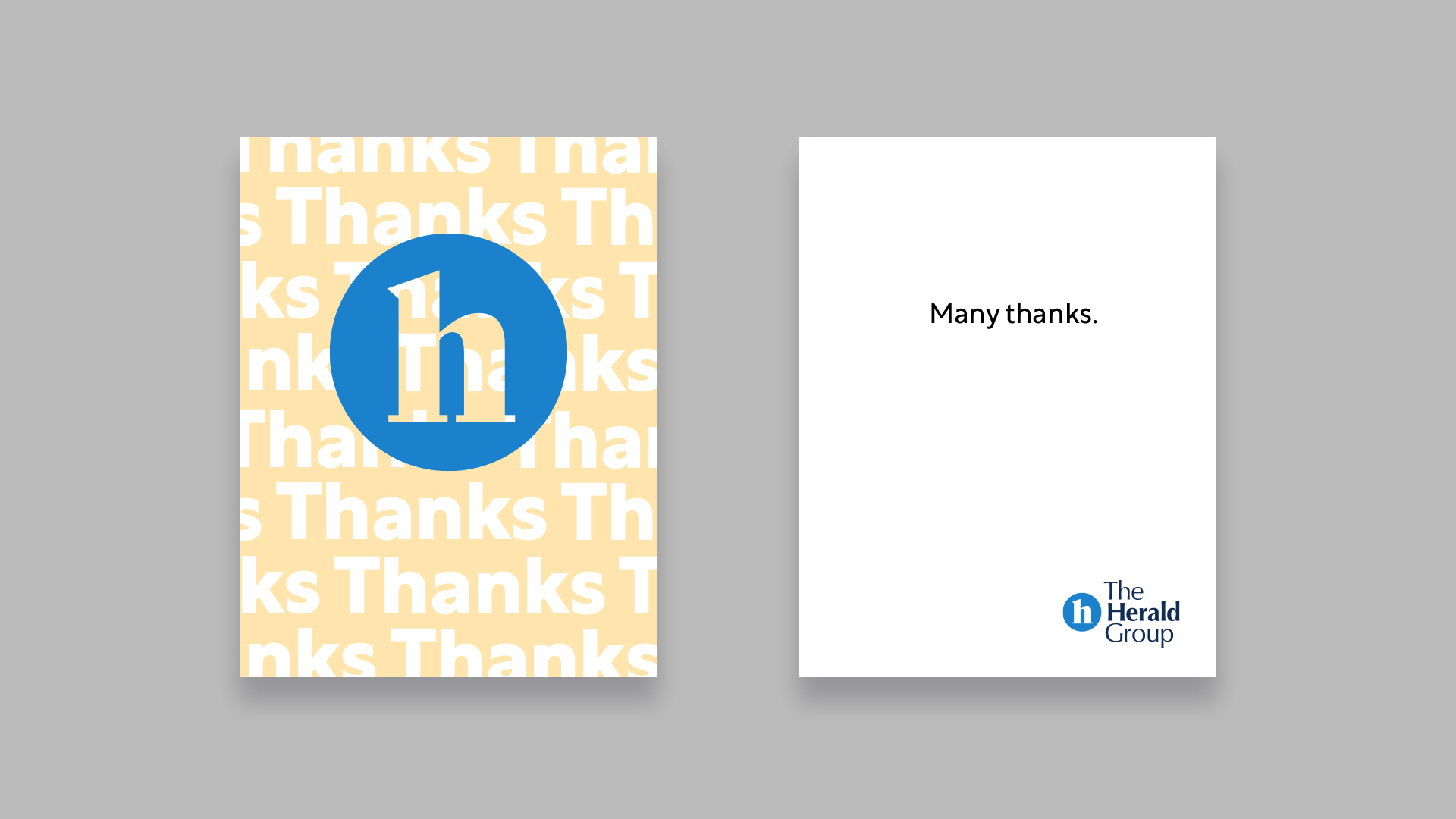 The Herald Group branded Thank You card