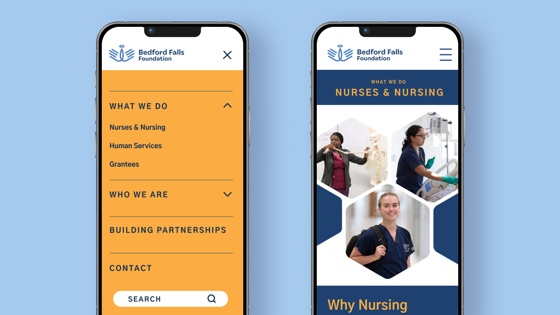 Key components of the Friendship Circle of Pittsburgh website for staff, testimonials, and photo gallery