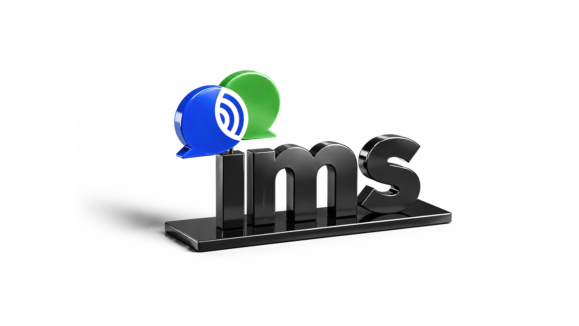 Dimensional IMS logo for use at in person events