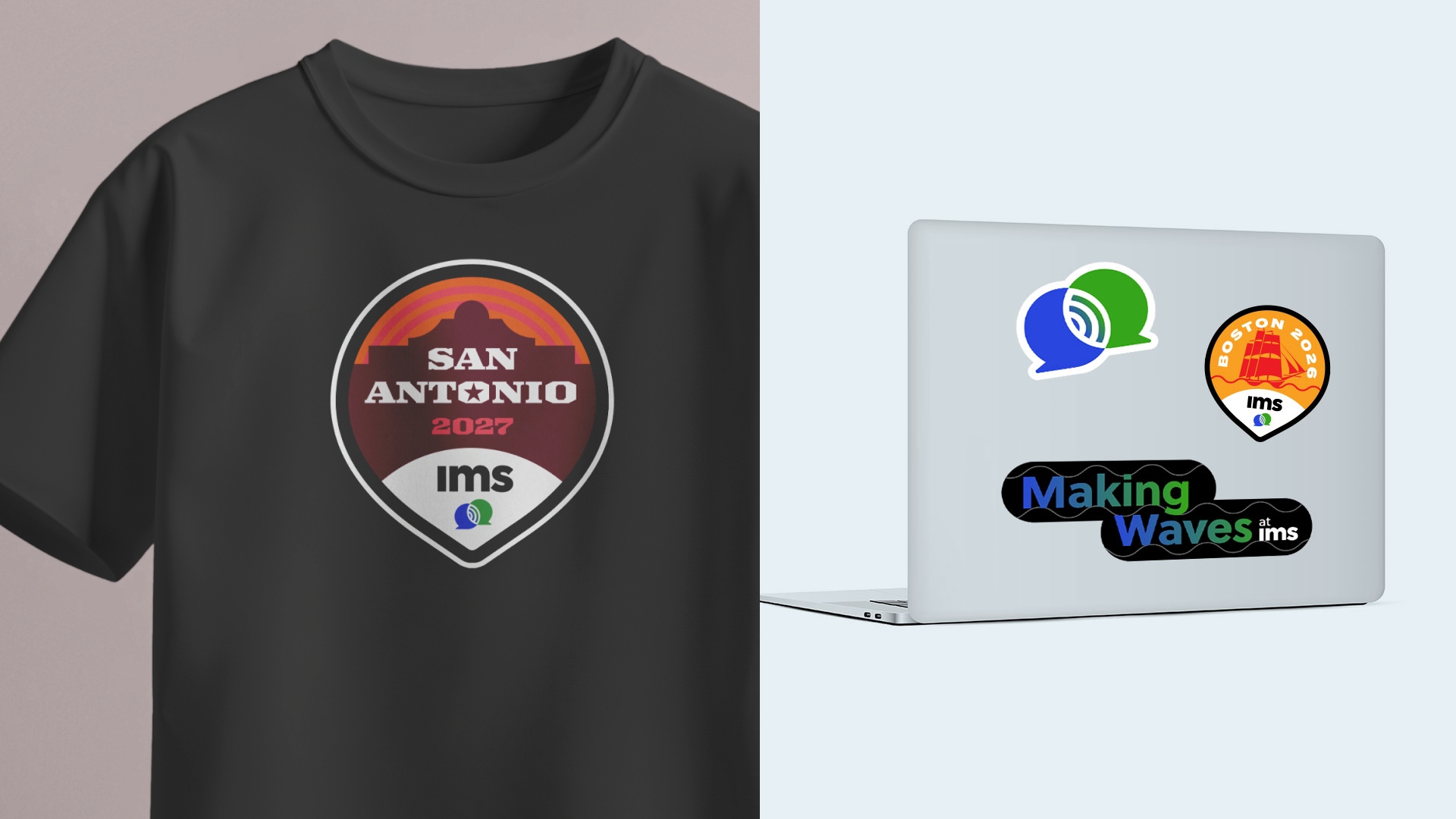 IMS 2027 San Antonio T-shirt and IMS stickers