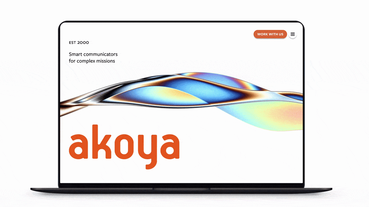 Akoya website homepage animation