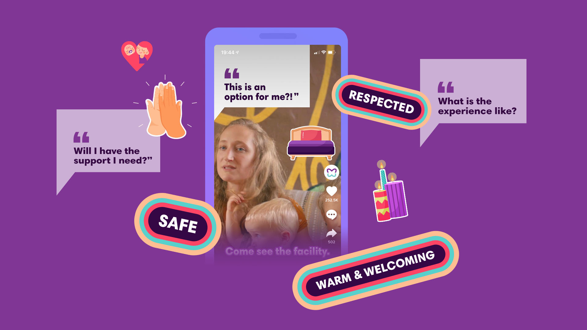 The Midwife Center campaign visual graphics
