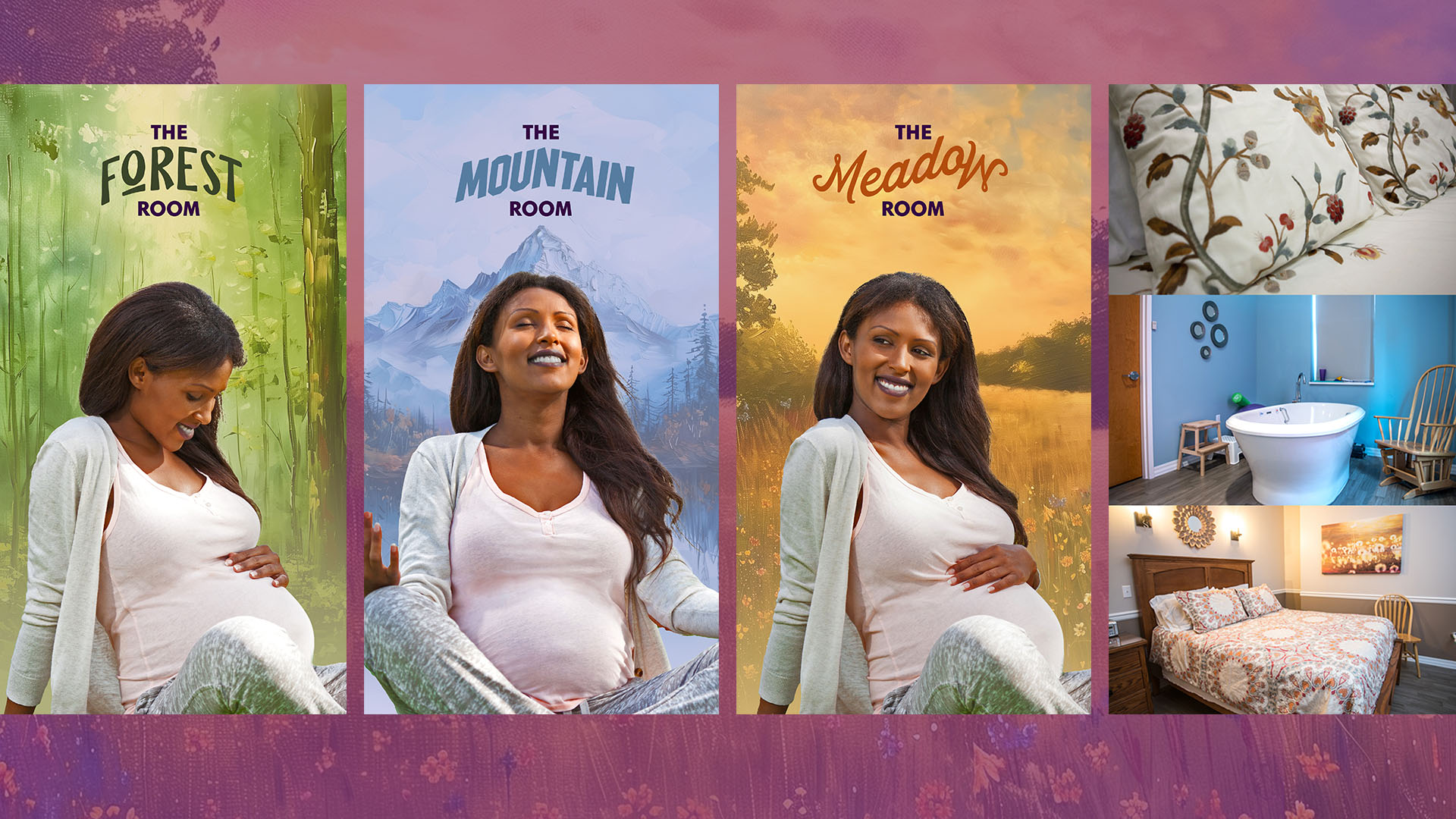 Each birthing room has a unique personality, a unique asset that expecting mothers really love.