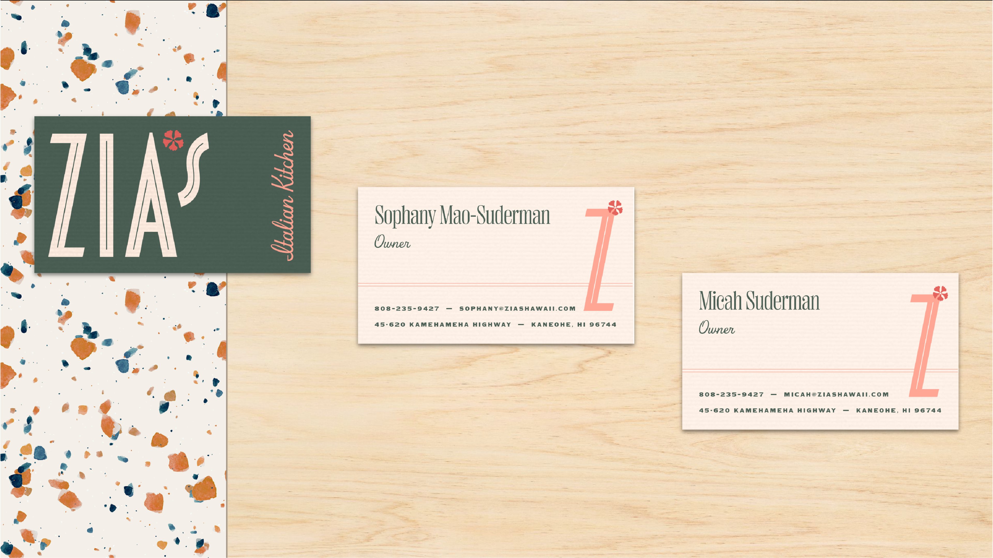 Zia's Business Cards