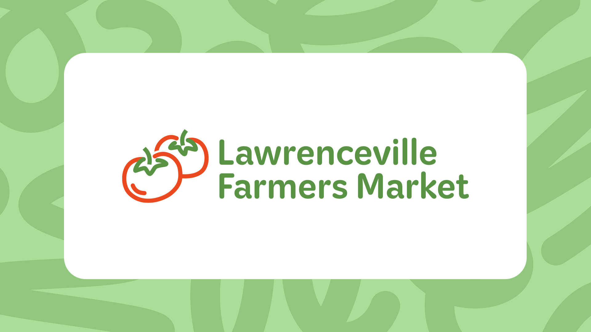 The visual identity system included a treatment for the Farmer's Market, a neighborhood staple.
